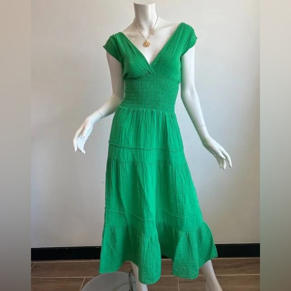 Felicité Green Smocked Dress